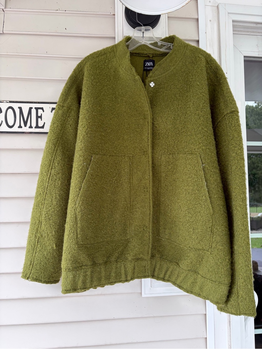Zara Olive Green Teddy Jacket